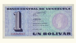 VENEZUELA, 1 Bolívar, Octubre-5-1989, Serie D8, UNC.  **TINOQUITO**