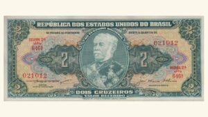 BRASIL, 2 Cruzeiros, 1956 – 1958, Serie 646A6, AU