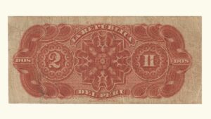 PERU, 2 SOLES, Junio-30-1879, Serie B6, VF