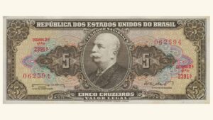 BRASIL, 5 Cruzeiros, 1962 – 1964, Serie 2391A6, AU