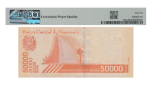 VENEZUELA, 50.000 Bs. Soberanos, Ene-22-2019, Serie A8, PMG66-EPQ.  **MUESTRA SIN VALOR**