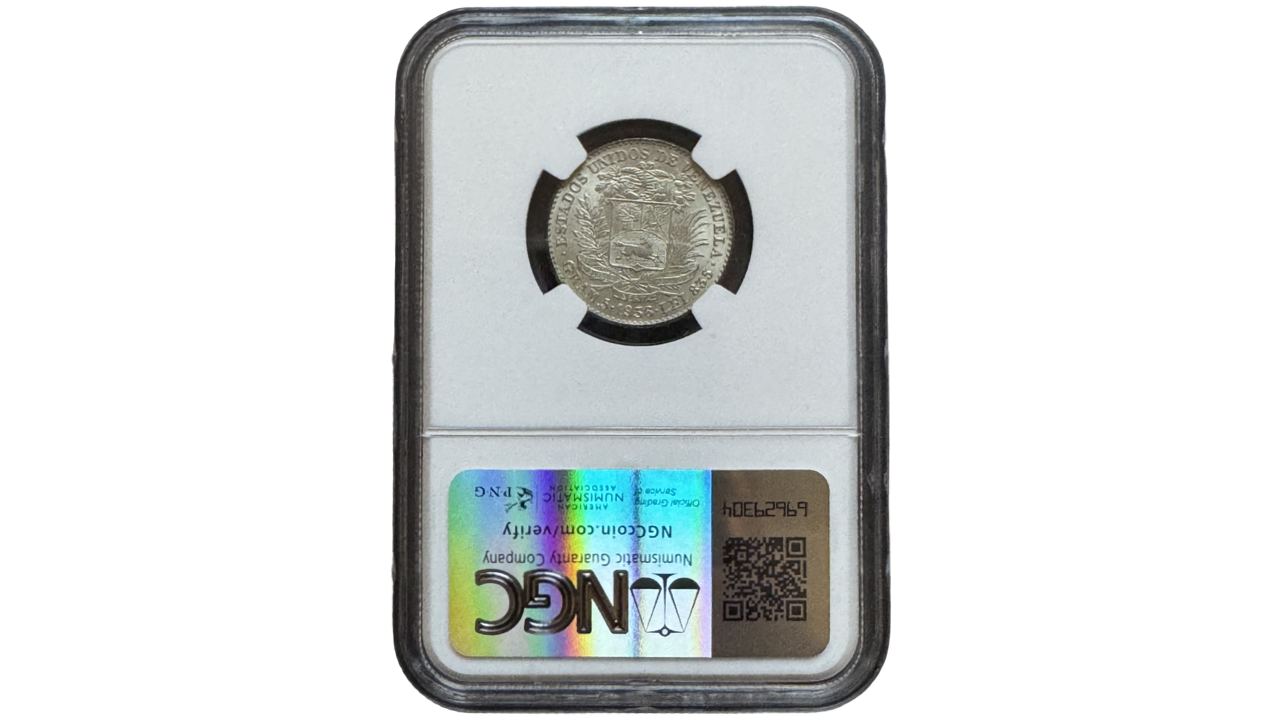 EE.UU. DE VENEZUELA, 1 Bolivar, 1935, NGC MS65. - Imagen 2