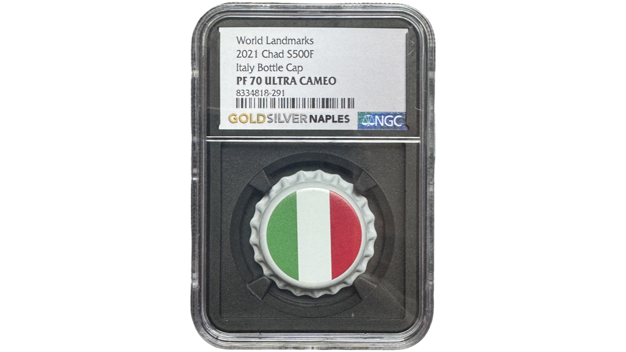 CHAD, 500 Francs, 2021, NGC PF70. **SERIE: WORLD LANDMARKS; ITALIA**