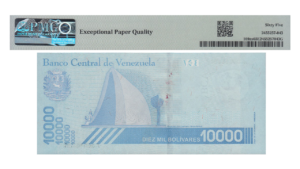 VENEZUELA, 10.000 Bs. Soberanos, Ene-22-2019, Serie A8, PMG65-EPQ.  **MUESTRA SIN VALOR**