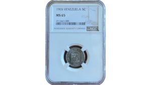 VENEZUELA, 5 Centimos, 1965, NGC MS65. **PUYA**