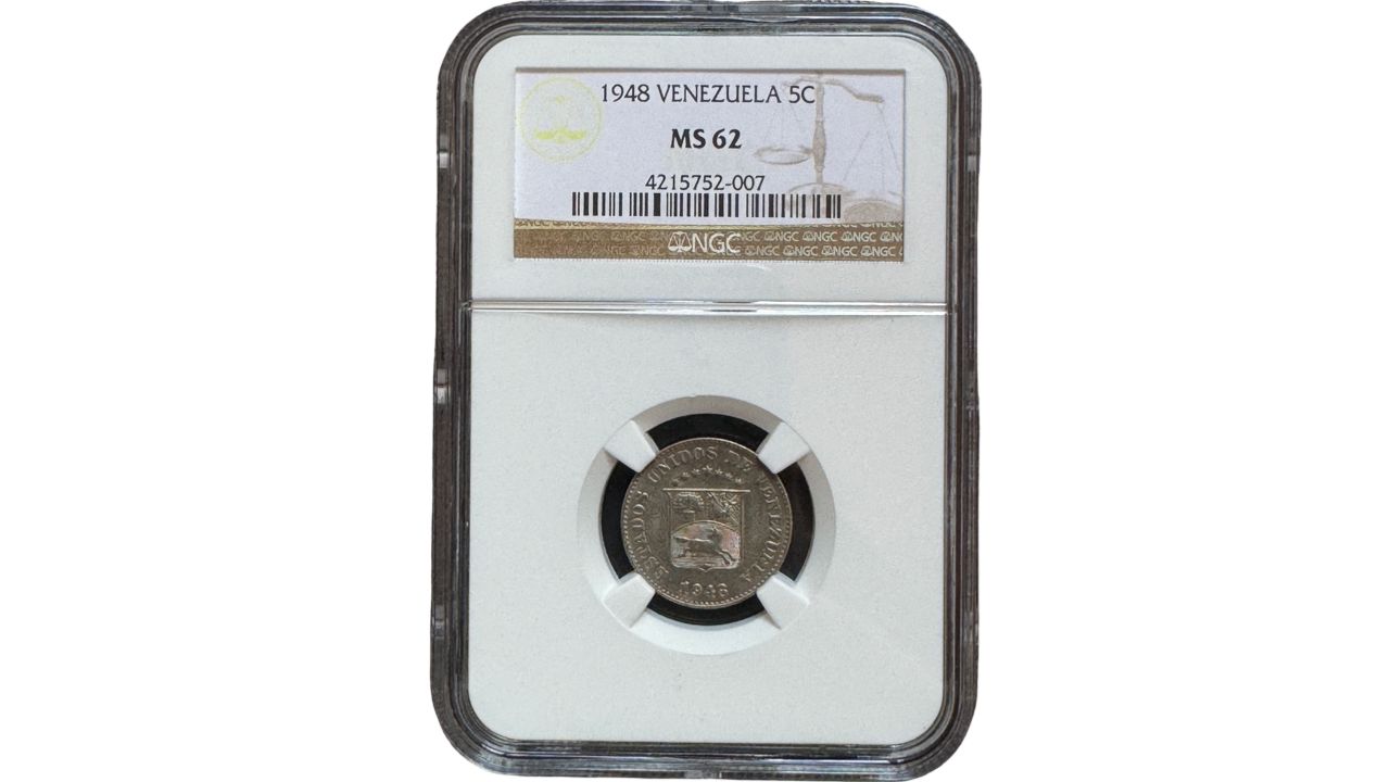 EE.UU. DE VENEZUELA, 5 Centimos, 1948, NGC MS62. **PUYA**