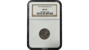 EE.UU. DE VENEZUELA, 5 Centimos, 1936, NGC MS64. **PUYA**