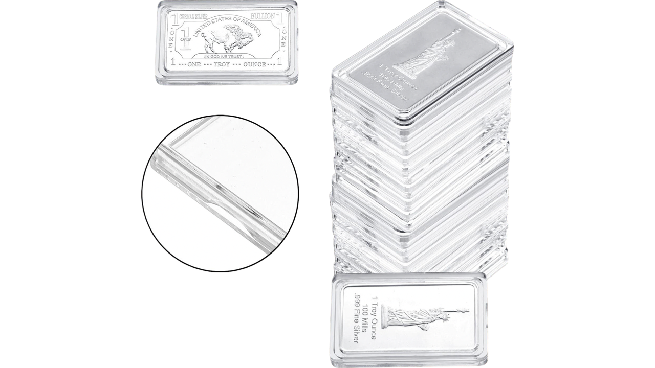 BATIYEER, Capsulas de Acrílico Para Lingotes de Plata de 1 Onza - Imagen 3