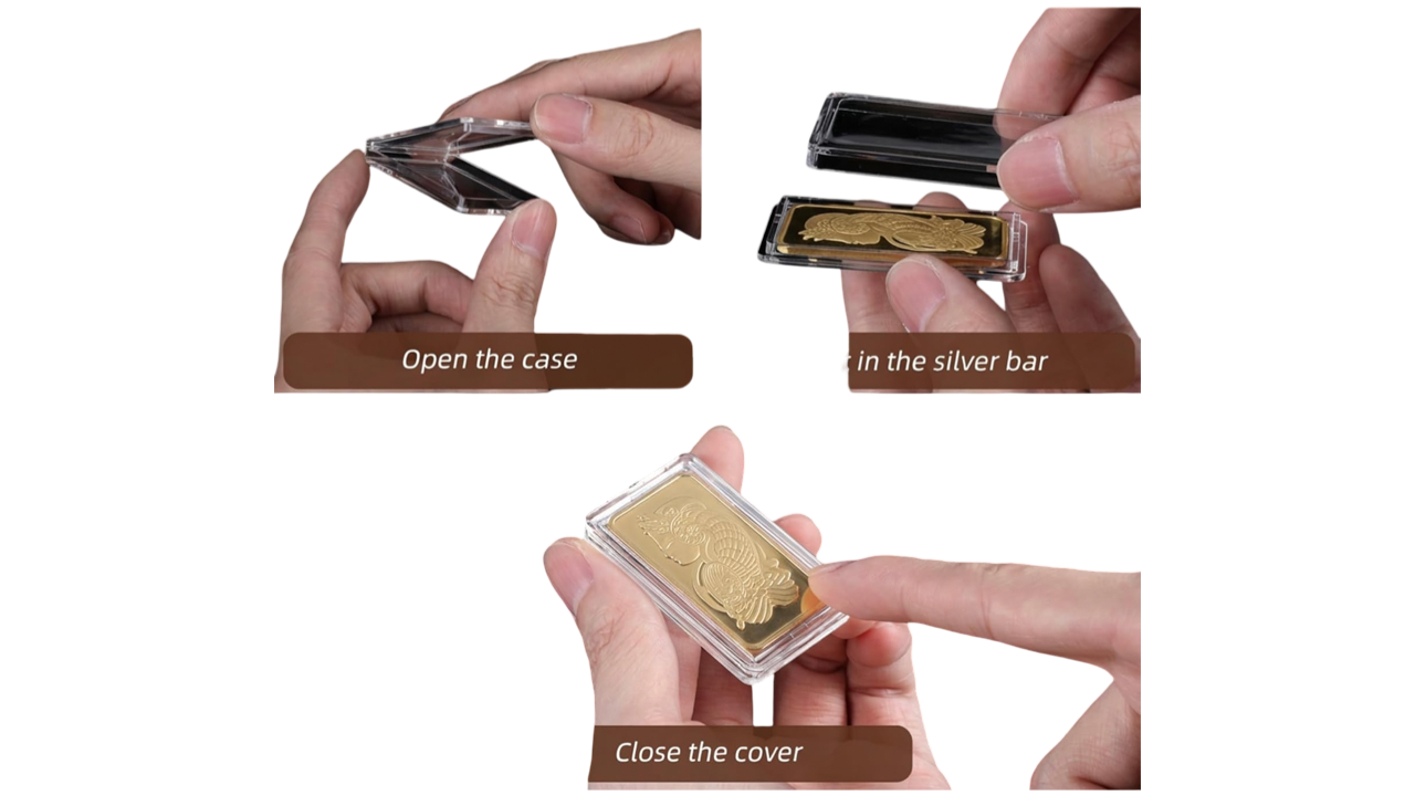 BATIYEER, Capsulas de Acrílico Para Lingotes de Plata de 1 Onza - Imagen 4