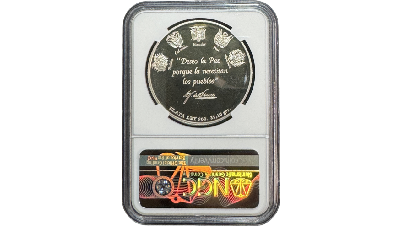 VENEZUELA, Medalla 1995, NGC PF69 **NATALICIO DEL MARISCAL, ANTONIO JOSE DE SUCRE, 1795-1995** - Imagen 2