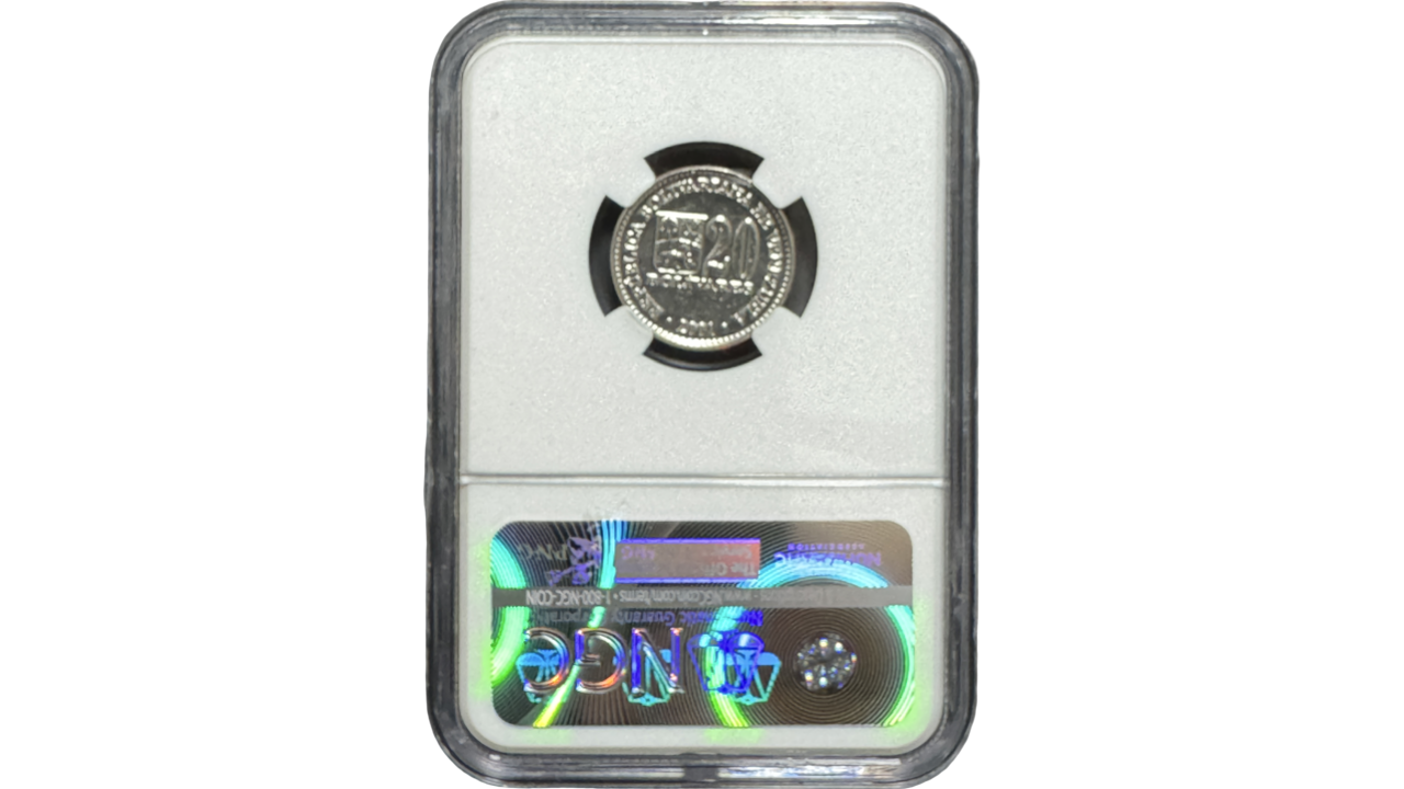 VENEZUELA, 20 Bolívares, 2001, NGC MS64. - Imagen 2