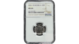 VENEZUELA, 20 Bolívares, 2001, NGC MS64.