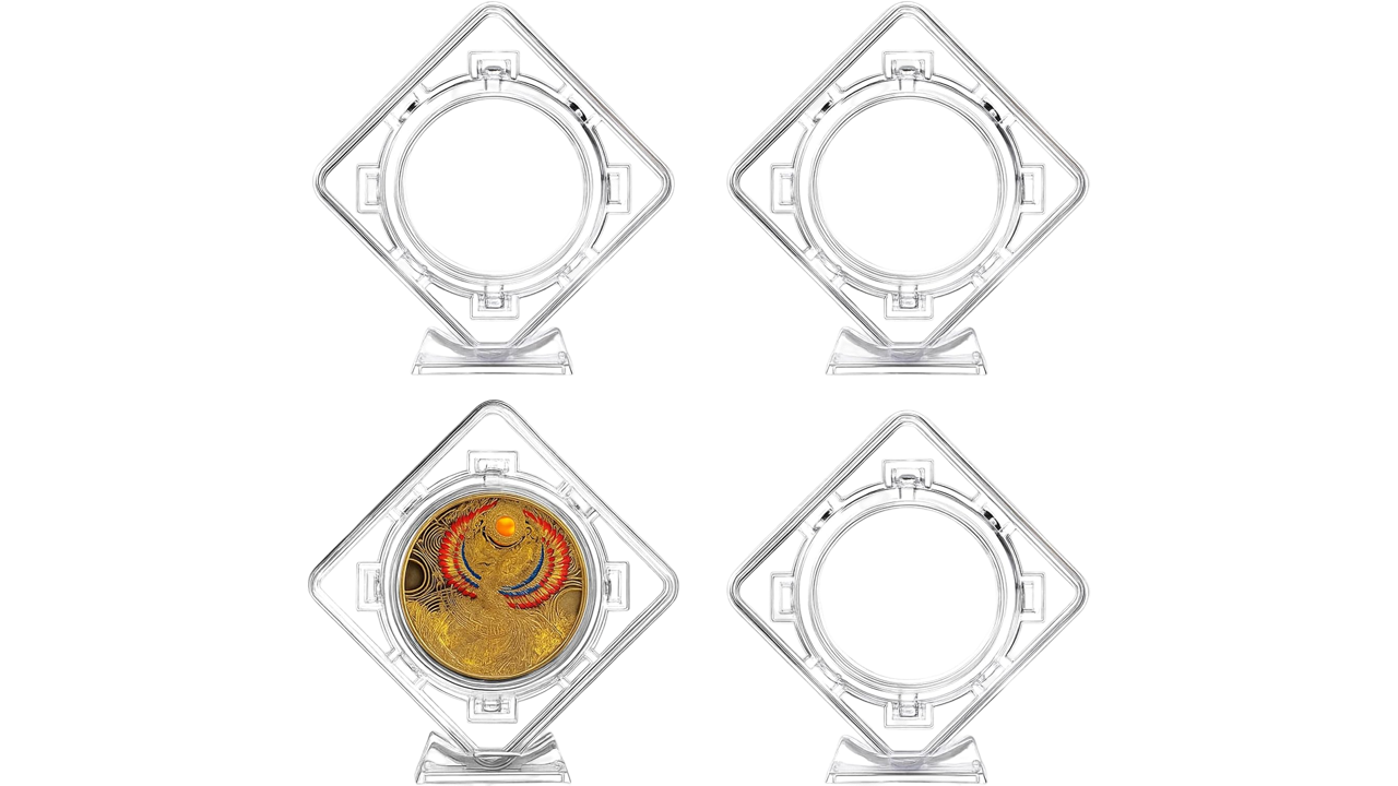 FYNTAVE, Exhibidor Flotante Giratorio 3D para Monedas. - 3 Unidades. - Imagen 4