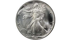 EE.UU., One Dollar, 1987, UNC. **LIBERTY WALKING**
