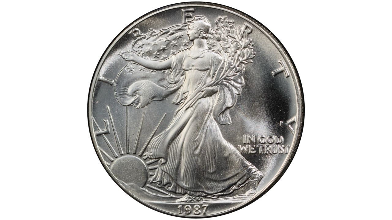 EE.UU., One Dollar, 1987, UNC. **LIBERTY WALKING**