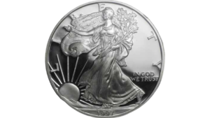 EE.UU., One Dollar, 1997, UNC. **LIBERTY WALKING**