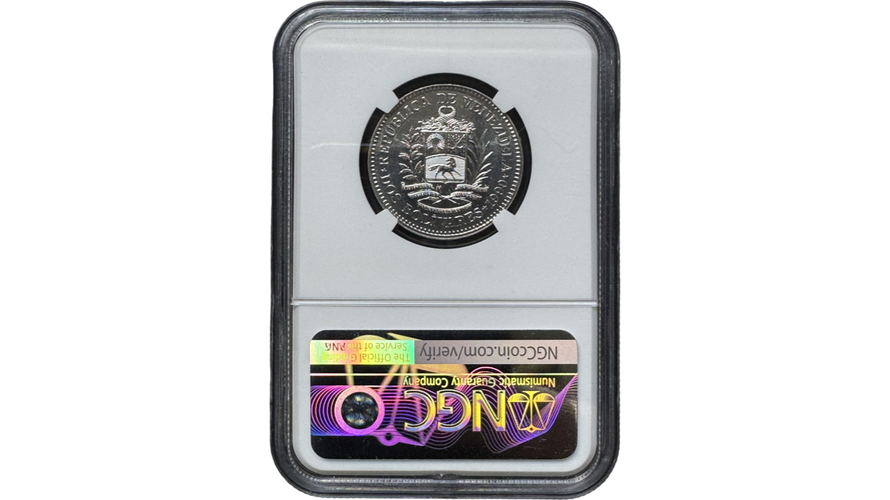VENEZUELA, 2 Bolivares, 1990, NGC MS65. **SEGUNDO MEJOR GRADO** - Imagen 2